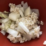 白菜の芯と玄米のだしの素チャーハン